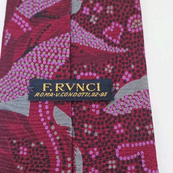 F. RVNCI Roma V. Condotti 92-93 Silk Tie Floral Hearts VTG Rare W 3.5 L 57.75 IN - Picture 6 of 16